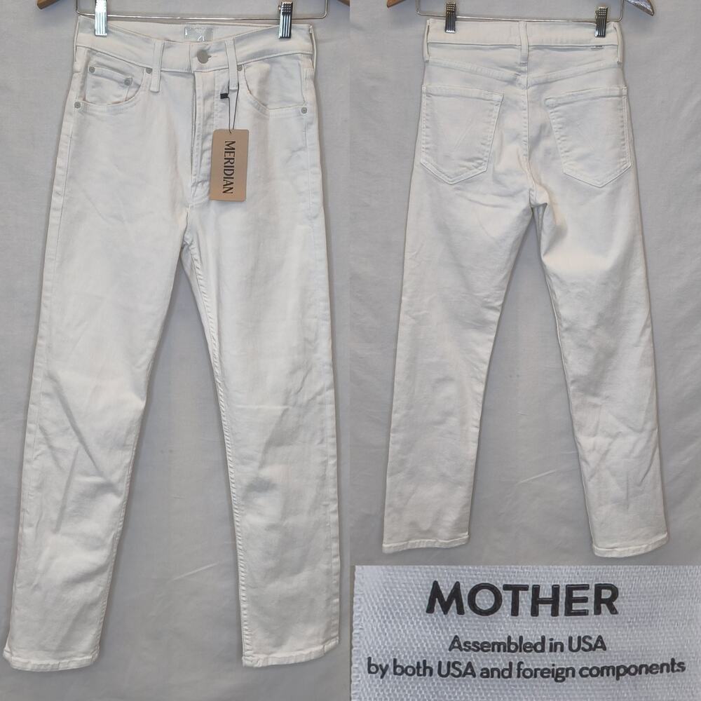 Mother The Tomcat Ankle Cream Puffs Wash Jeans Women's 26 Ivory NWT #W5545